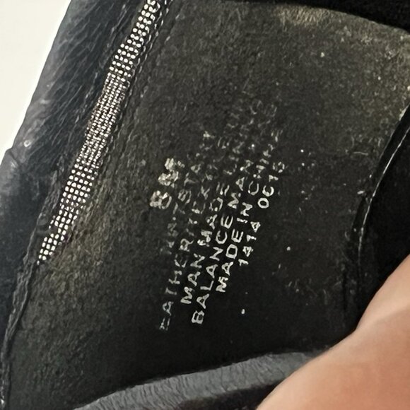 Nine West Black Leather Ballet Flats sz 8 Pointed Toes Mesh Insert Minimalist - Picture 8 of 10